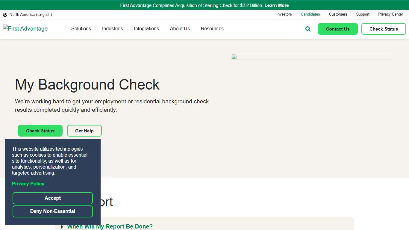 Applicant Background Check Results | First Advantage