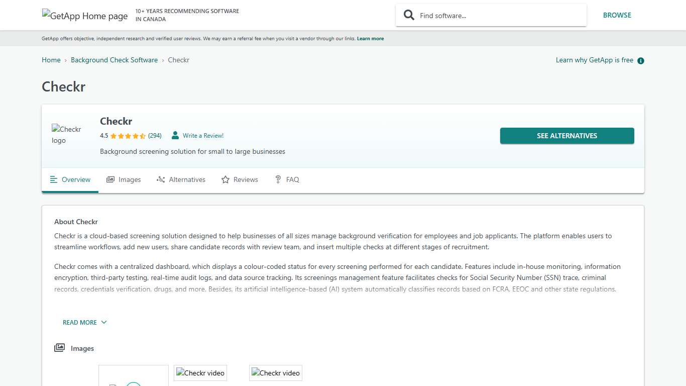 Checkr Reviews, Prices & Ratings | GetApp Canada 2026